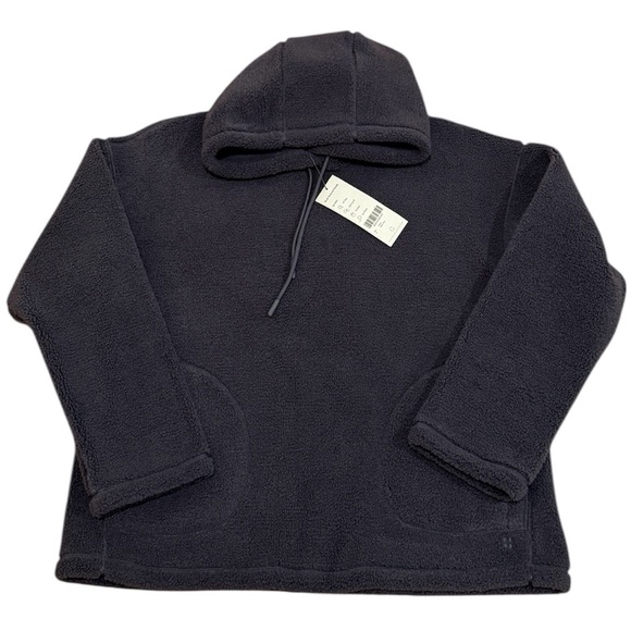New Sweaty Betty Plush Drawstring Hoodie Medium M Urban Grey Layering Cozy Fall - Picture 12 of 13
